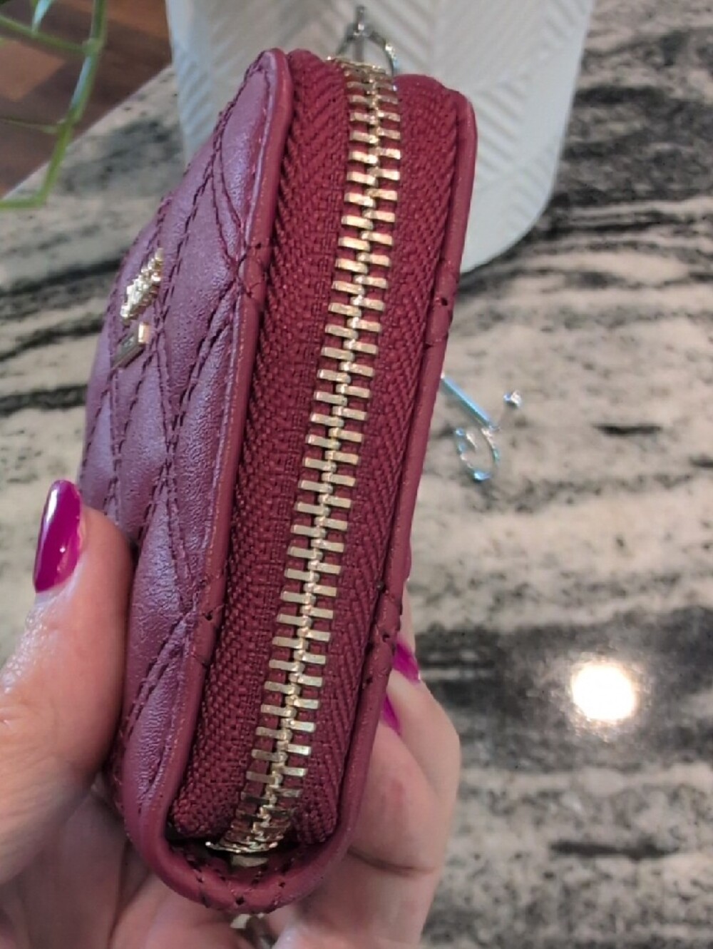 GUESS Quilted Small Wallet - Raspberry - Picture 6 of 8
